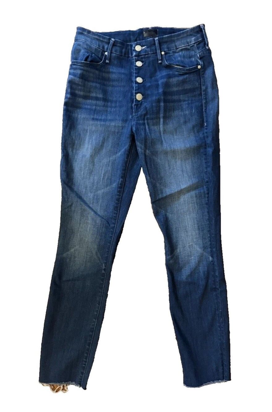 Mother The Pixie Ankle Fray Jeans Second Thyme Around Wash Button Fly SZ 28